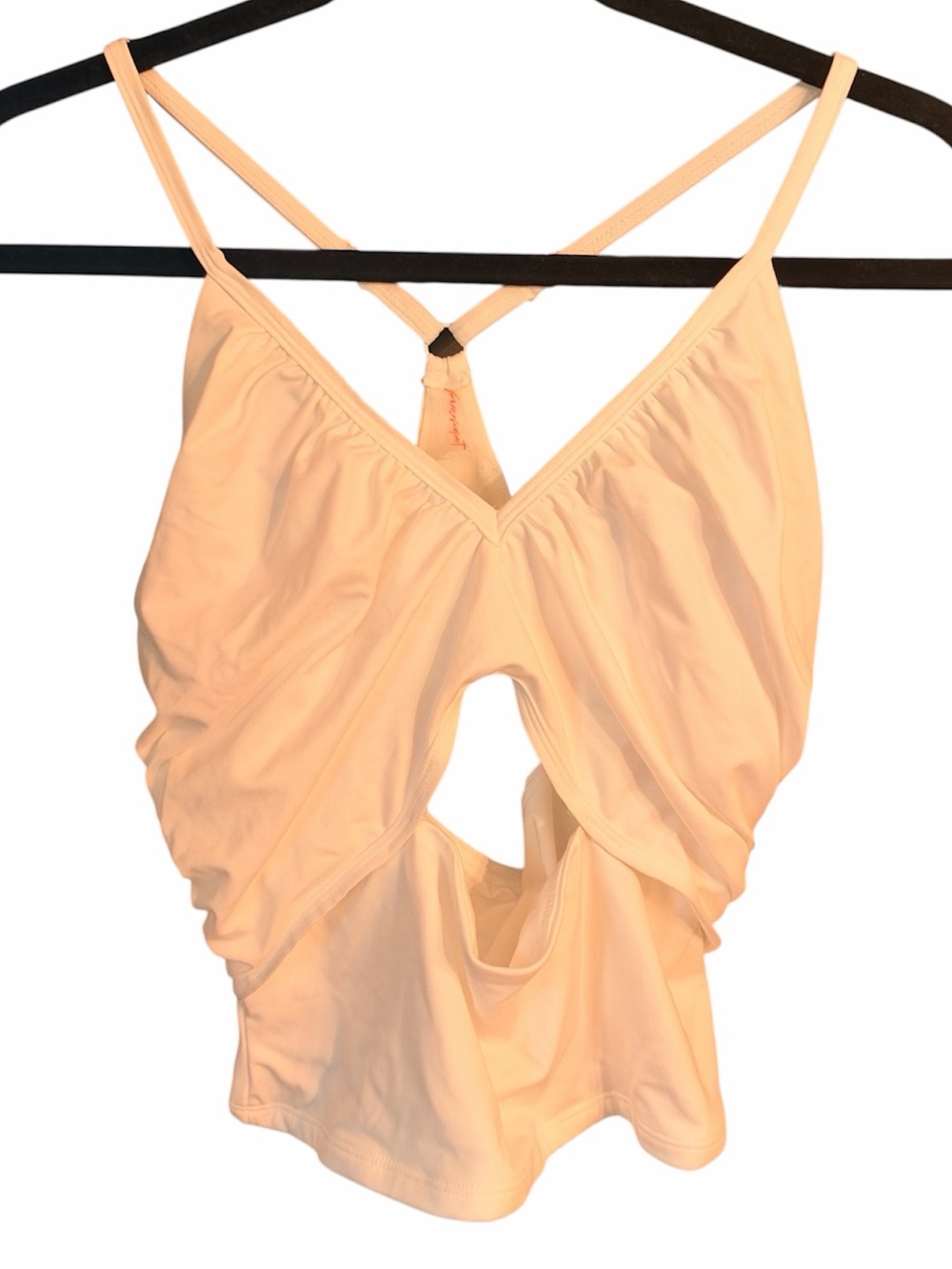 Free People Movement White Athletic Tank Top with Cutout Detail, size Large NWT